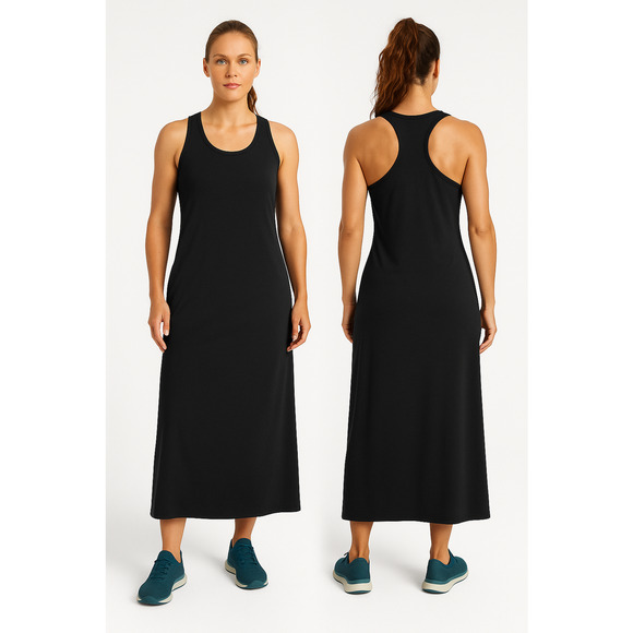 Athleta Presidio Traveler Dress Black XL FullStretch Sleeveless Pockets 824836 - Picture 1 of 6
